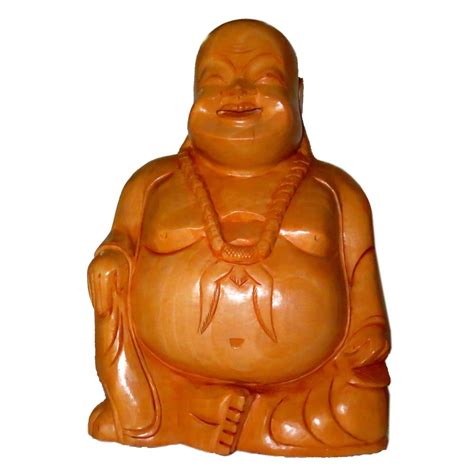 Brown Shrinath Art Gallery Natural Wooden Laughing Buddha Statue At Rs
