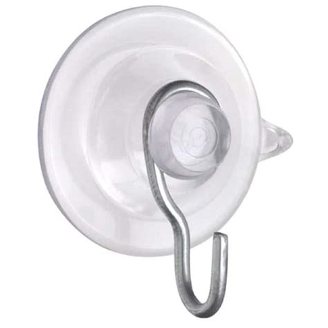 Ook 1 Lb 1 1 8 In Clear Plastic Suction Cups With Hooks 4 Pack 54402 The Home Depot