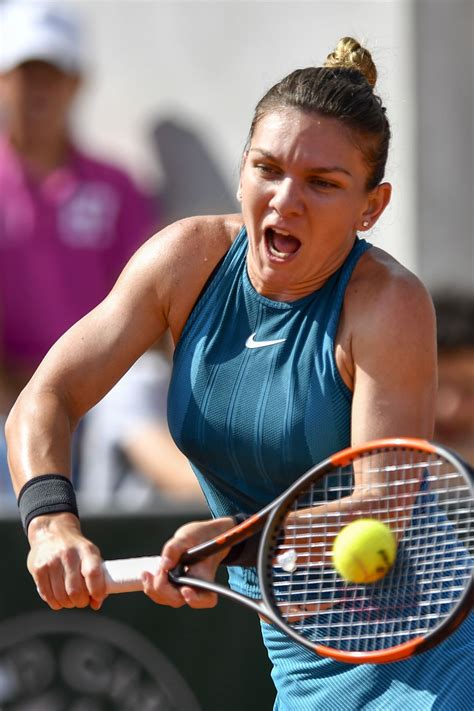 She was positioned world no. SIMONA HALEP at 2018 French Open Tennis Tournament 06/02 ...