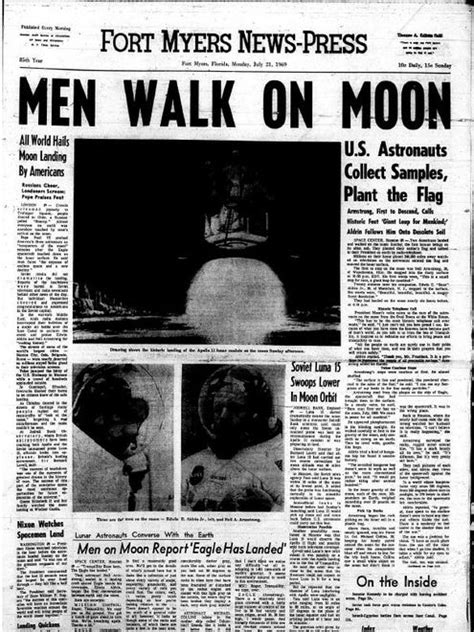 Moon Landing Neil Armstrong Buzz Aldrin On Newspaper Front Pages