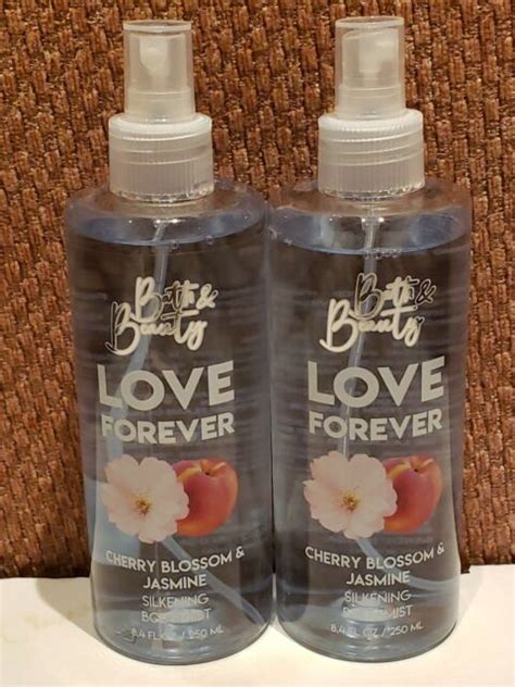 3 Bath And Beauty Love Forever Cherry Blossom And Jasmine Body Mist Spray 8