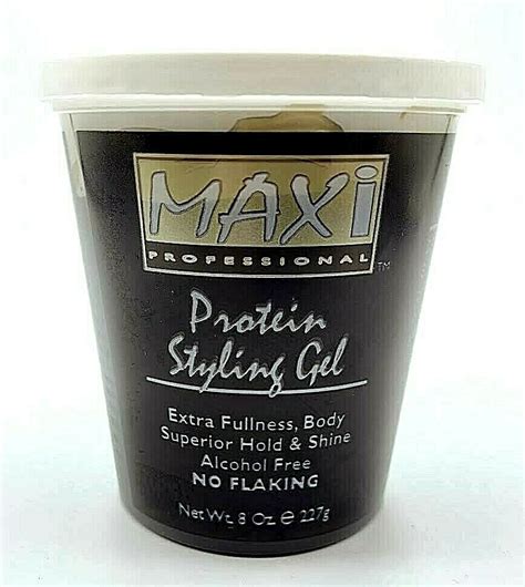 Maxi Professional Hair Styling Gel Protein 8 Oz Extra Fullness Shine No Flaking Shampoo