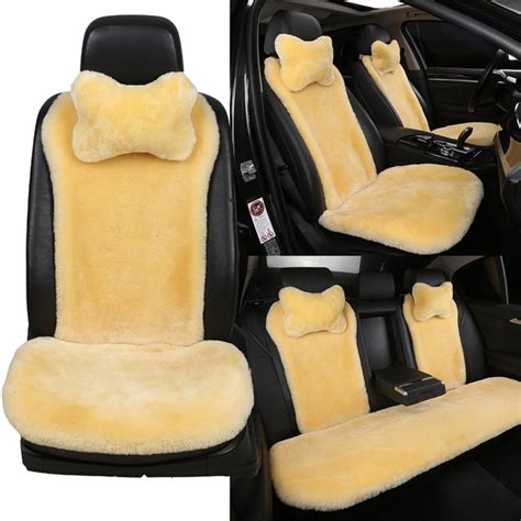 ogland luxury authentic natural fur sheepskin car seat covers for universal car seat cushion