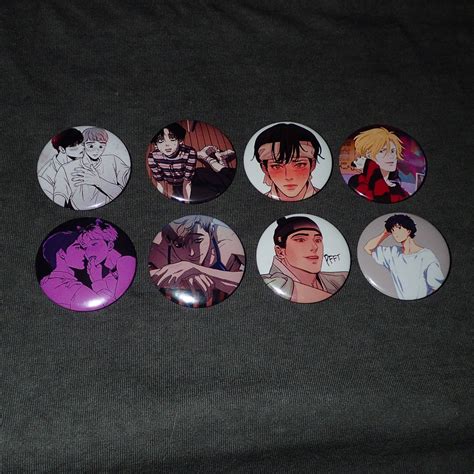 Bl Yaoi Anime Pins Set Of 8 Anime 8 Pins Manga Pinsweebtoon Etsy