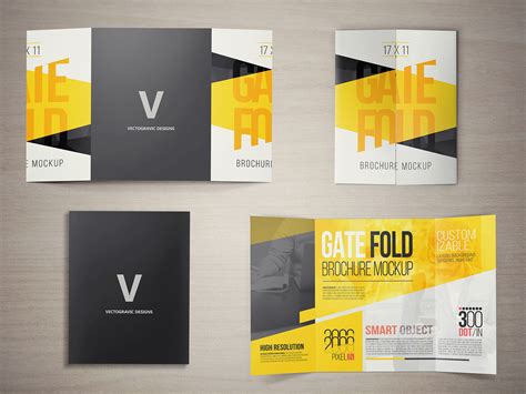 gate fold brochure mockup  behance