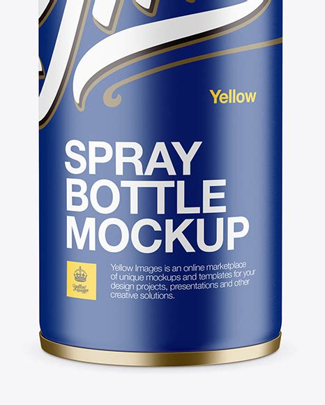 Download Matte Spray Can With Plastic Cap Mockup - Front View in Can Mockups on Yellow Images Object Mockups