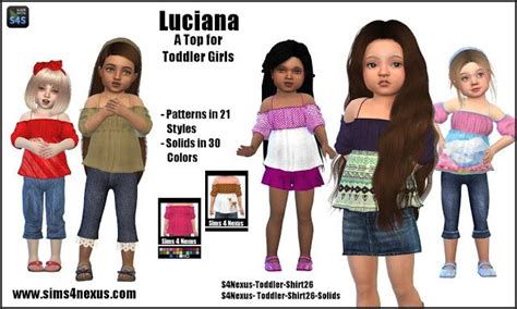 Luciana A Top For Toddler Girls By Sims4nexus Sims 4 Sims 4