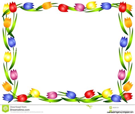 Spring Flower Border Clip Art Frames