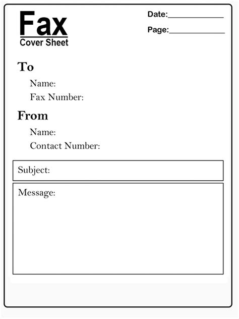 free fax cover sheet template pdf database