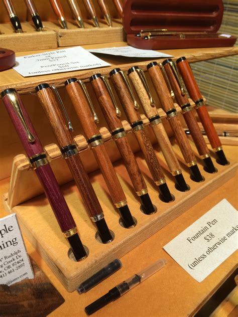 Wooden Pens In Several Styles Including Fountain Pens By Rudi Rudolph