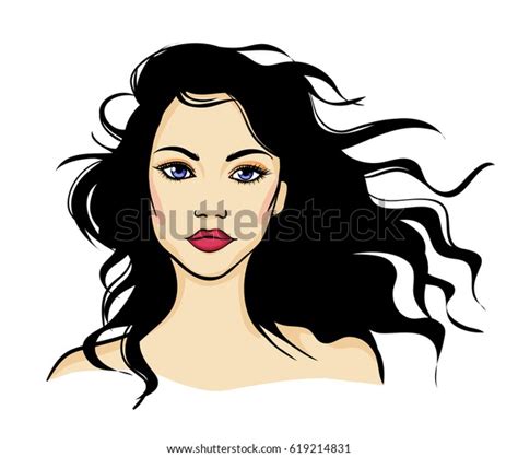 Beautiful Girl Face Vector Stock Vector Royalty Free 619214831 Shutterstock