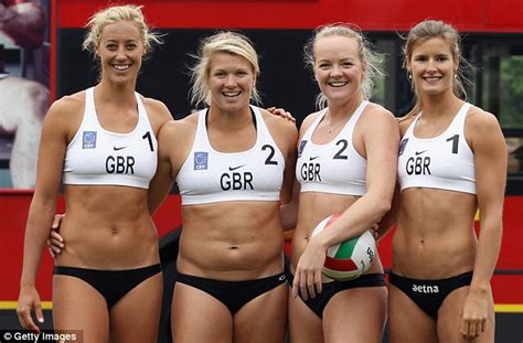 London 2012 Olympics Beach Volleyball Girls Strip Down Daily Mail Online
