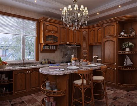 China Factory Wholesale Luxury Design Solid Wooden Kitchen Cabinet