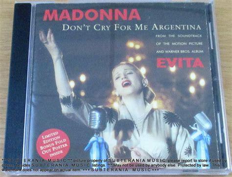 Don T Cry For Me Argentina Madonna - MADONNA Don’t Cry For Me Argentina AUSTRALIA Cat# 9362438302 | Subterania