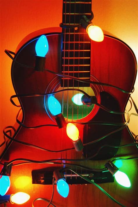 Christmas Guitar Stock Photo Image Of Holidays Lights 159854276
