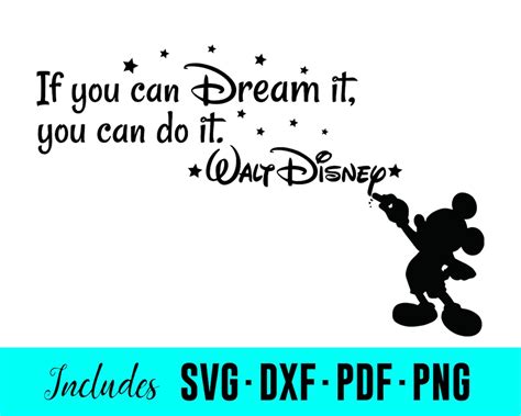 Disney Quote Svg If You Can Dream It Svg Mickey Mouse Svg Etsy