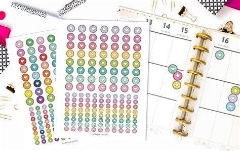 Free Printable Happy Planner Discs Stickers In 24 Colors Filofax