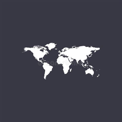 World Map On Gray Background Stock Illustration Illustration Of Grey