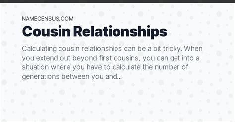 Cousin Relationships How To Calculate Your Cousins