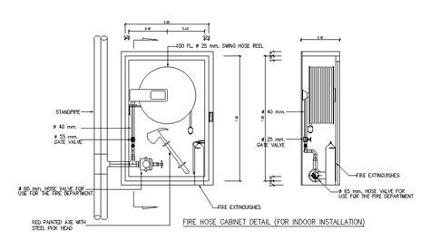 Fire Cabinet Section Cad Drawing Details Dwg File Cadbull Images And