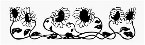 Sunflower Vector Black And White At Vectorified Collection Of