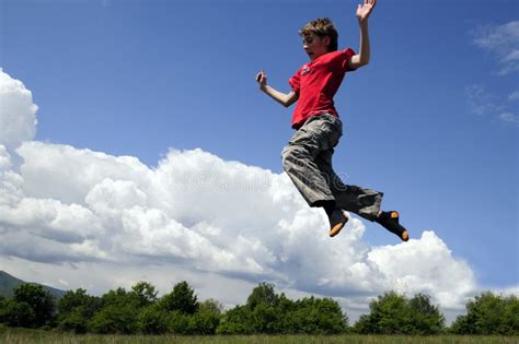 Kid Jumping Stock Photo Image Of Active Jumping Happy 7427010