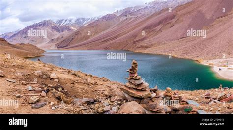 Chandratal Or Lake Of The Moon Is A High Altitude Lake Located At 4300m