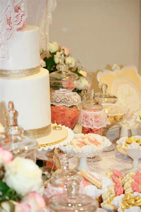 Fancy or casual, classic or. Kara's Party Ideas Vintage Peach Gold Baby Shower Planning ...
