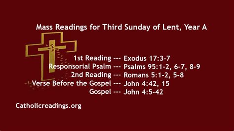 Sunday Mass Readings For March 12 2023 3rd Sunday Of Lent Homily