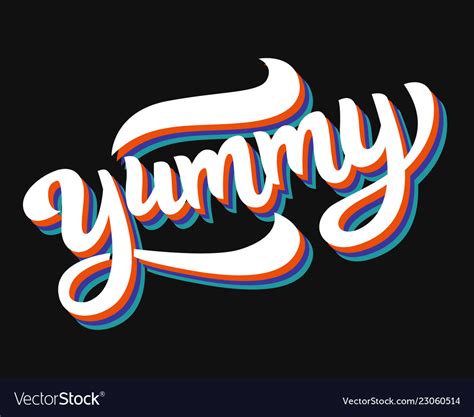 Yummy Hand Written Word Royalty Free Vector Image