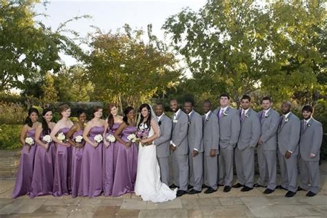 Black/grape wisteria placement multi layered chiffon dress. purple and grey bridal party | Wisteria wedding colors ...