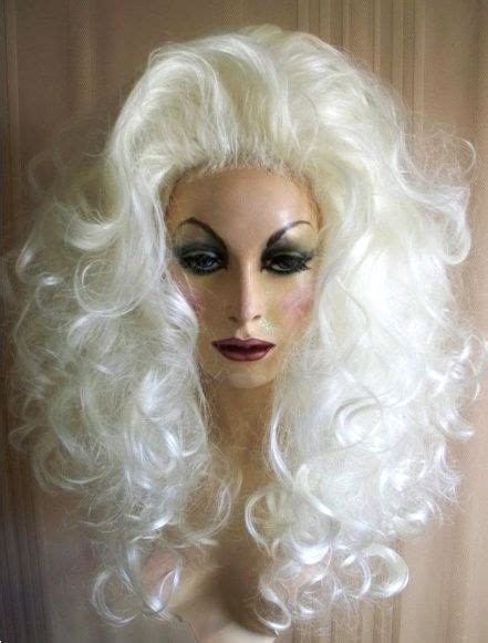Drag Queen Wig Big Teased Out Long White Blonde Curls Ebay