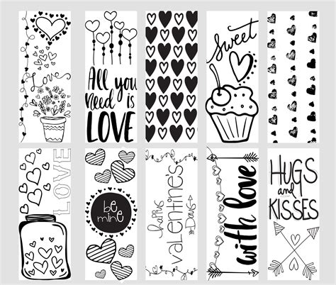 Printable Bookmarks To Color For Kids Ten Printable Bookmark Coloring