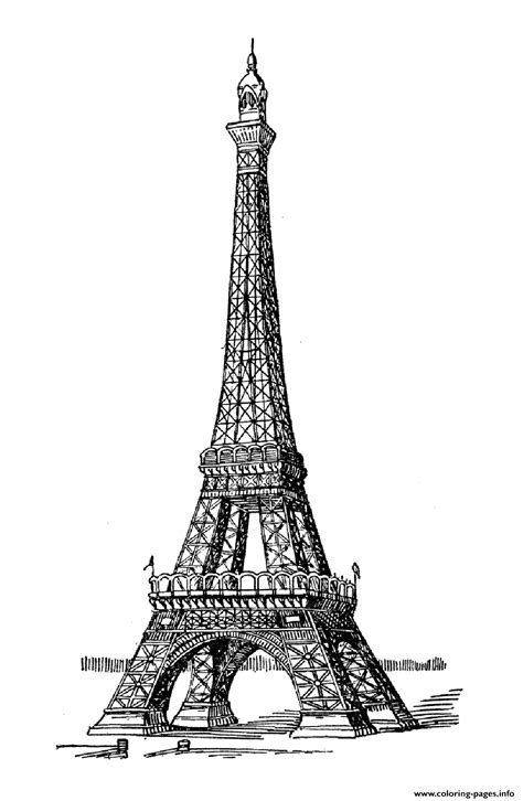 Adult Eiffel Tower Coloring Page Printable