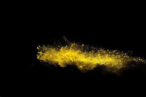 Yellow Color Powder Explosion On Black Background 7115119 Stock Photo
