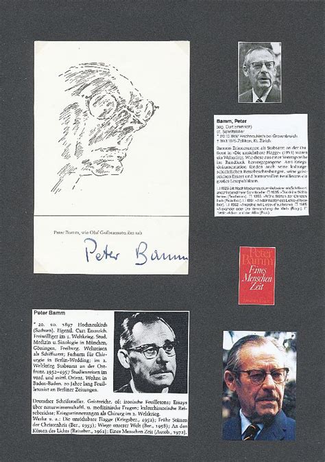Kelocks Autogramme Peter Bamm † 1975 Schriftsteller Literatur Karte