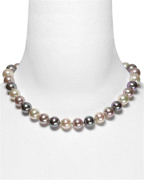Majorica Multi Simulated Pearl Necklace 17 Leather Pearl Necklace