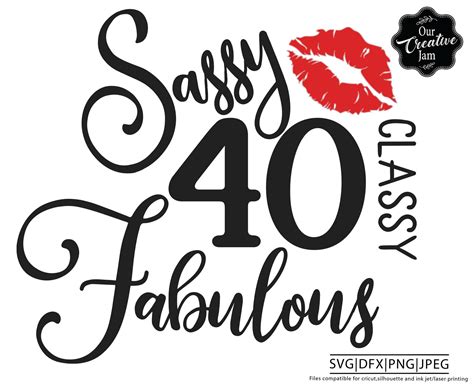 40 And Fabulous Svg Fabulous At 40 Svg 40 And Fab Svg 40th Etsy Canada