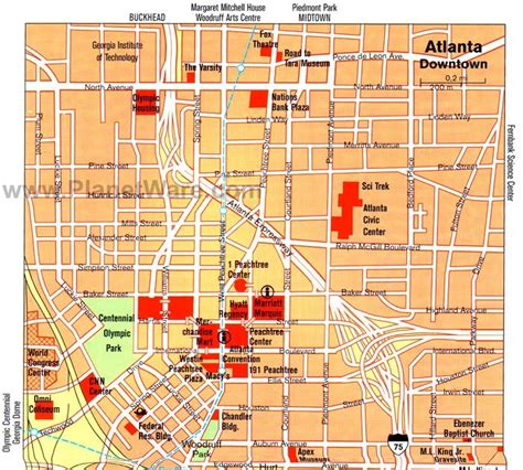 Map Of Downtown Atlanta Ga