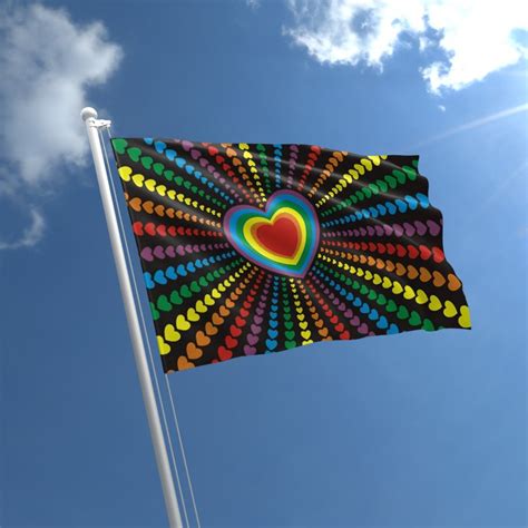 The traditional rainbow flag, introduced in 1977, is known across the world. Rainbow Love Flag | The Flag Shop