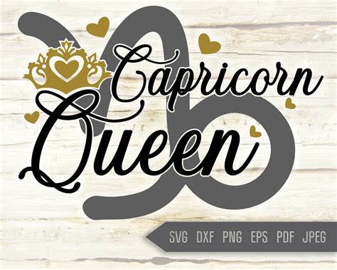 Capricorn Queen Svg Zodiac Sign Svg Horoscope Svg Capricorn Etsy