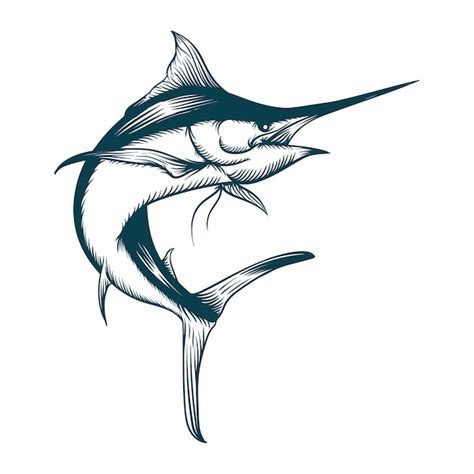 Premium Vector Marlin Fish Silhouette Illustration