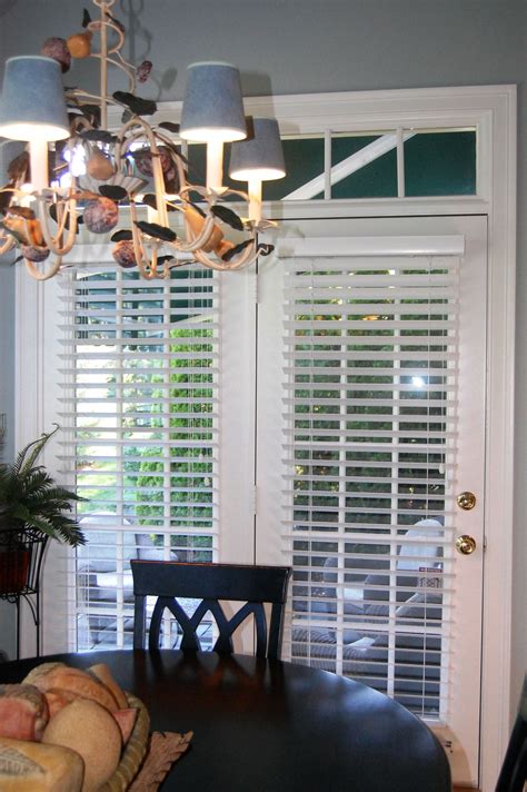 French Door With Outside Mount Blinds For A White Blind Faux Wood