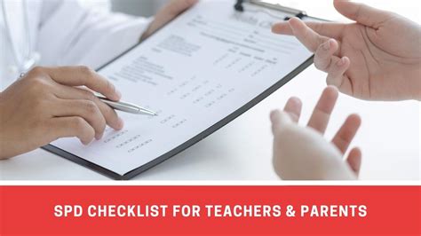 Sensory Processing Disorder Spd Checklist For Teachers And Parents