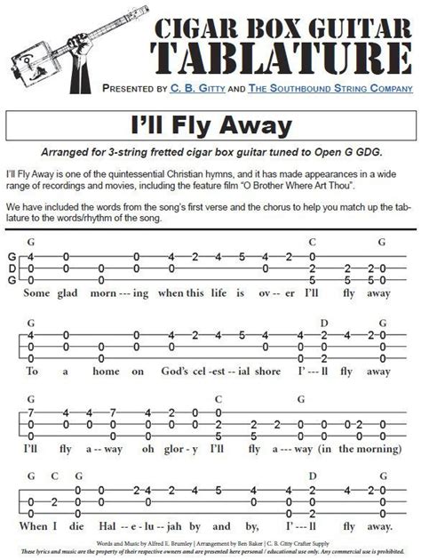 Ill Fly Away Cigar Box Guitar Tablature Pdf The How To Repository