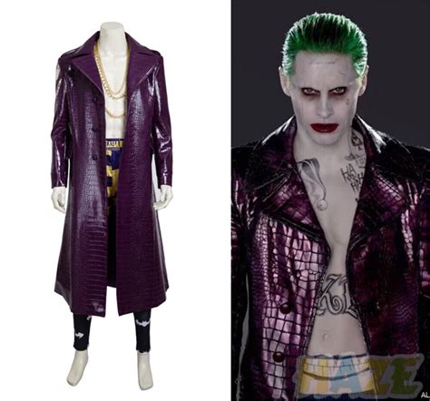 Suicide Squad Jared Leto Joker Cosplay Costume Halloween Jacket Coat