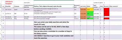 Job Search Excel Template Tracking List By Excel Made Easy