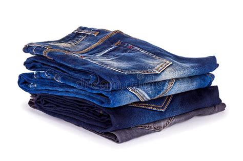 Stack Of Blue Jeans Stock Image Image Of Design Navy 52409745