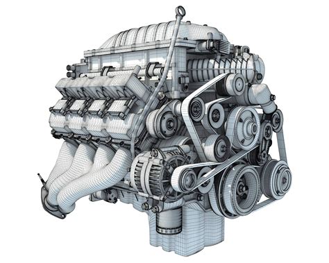 Dodge Supercharged Hemi V8 Engine 3d Model By 3d Horse