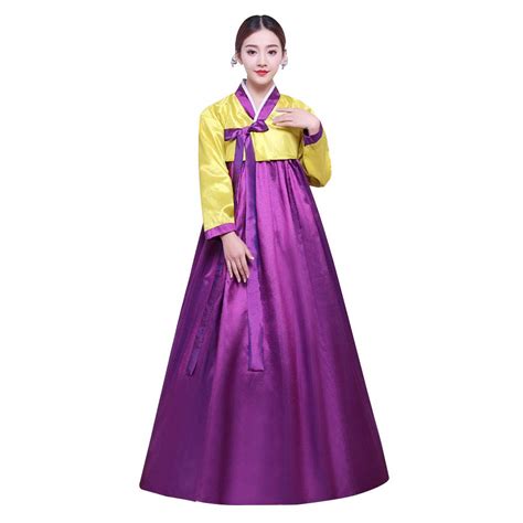 Buy Meijunterfemale Korean Traditional Long Sleeve Hanbok Dress Cosplay